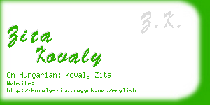 zita kovaly business card